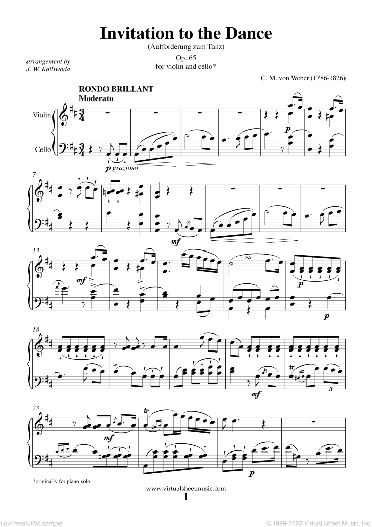 Noten Invitation to the Dance Op. 65